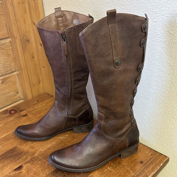 Matisse Women's 8 Sargent Brown Leather Mid Calf Western Riding Boot Side Zip - Picture 4 of 14